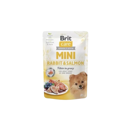 Brit Care Mini nyúl- és lazacfilé mártásban 85g