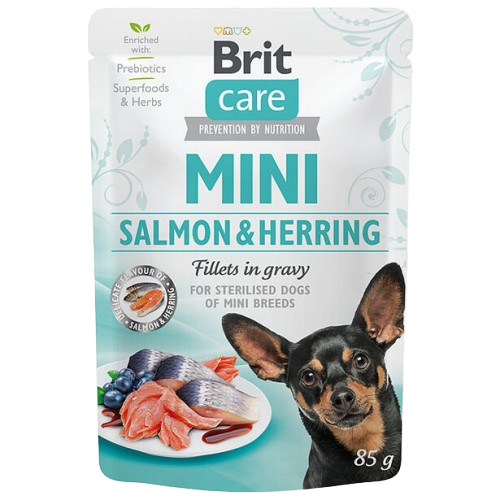 Brit Care Mini lazac és hering filé sterilizált mártásban 85g