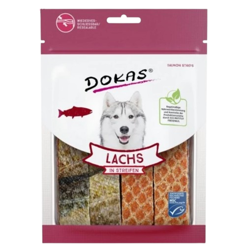 Dokas szárított lazac csíkokban