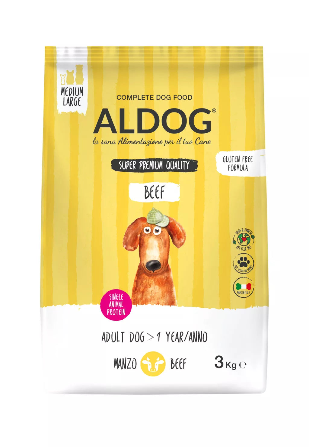 ALDOG BEEF (MARHA) HIPOALLERGÉN-MONO PROTEIN KUTYATÁP MEDIUM 3 KG