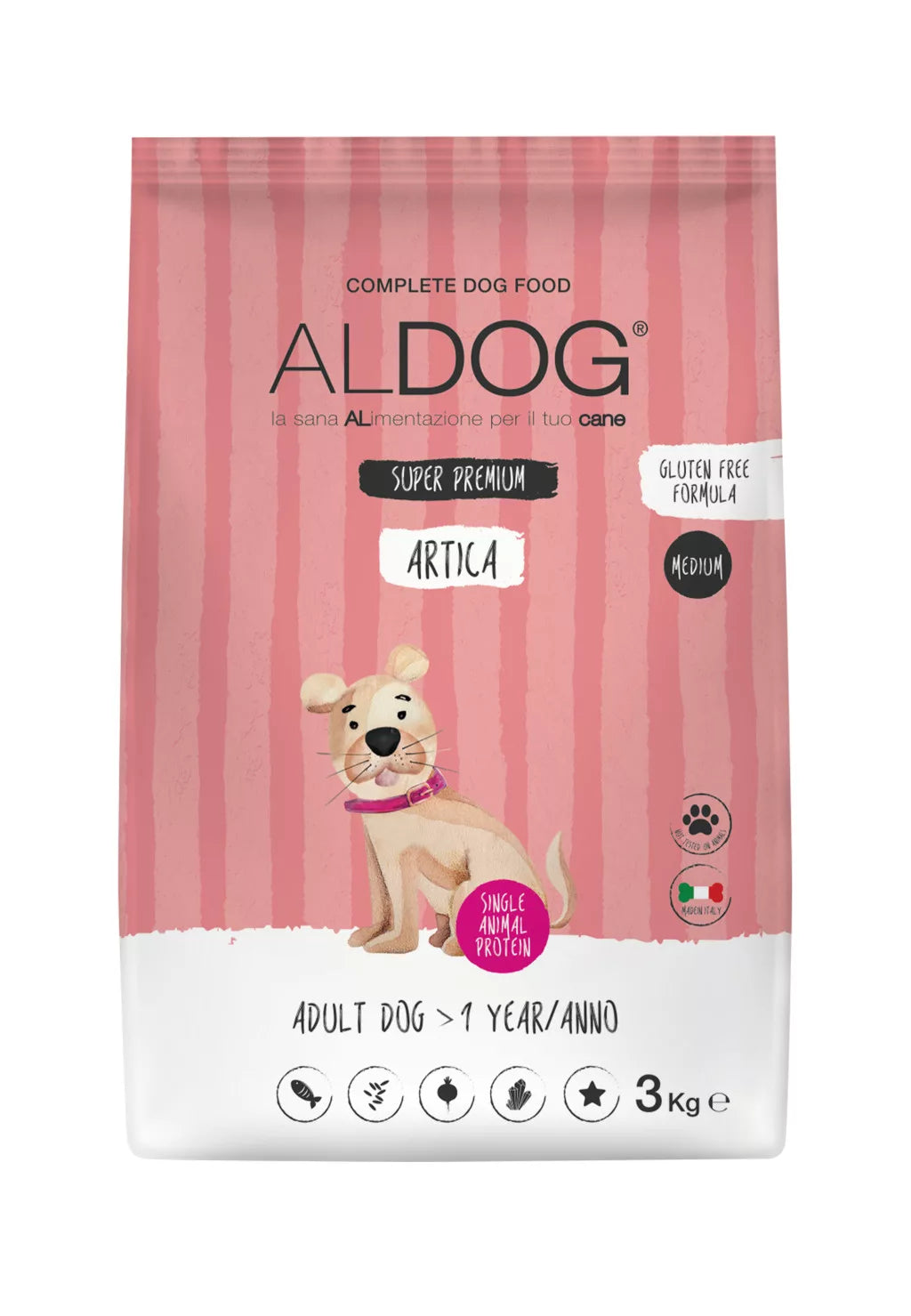 ALDOG ARTICA (LAZAC) HIPOALLERGÉN-MONO PROTEIN KUTYATÁP MEDIUM 3 KG
