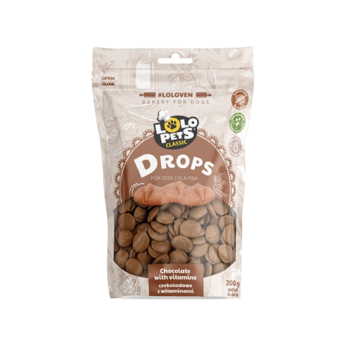 Csokoládés Cseppek Vitaminokkal Kutyáknak (200 g)