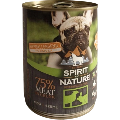 Spirit of Nature Dog konzerv Bárányhússal és nyúlhússal (415g)