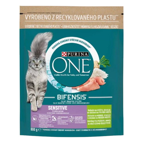 Purina ONE Sensitive pulyka száraz macskaeledel 800 g