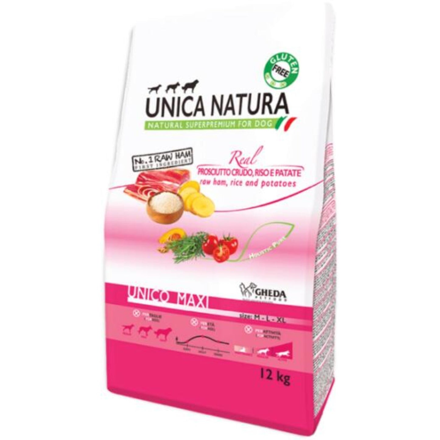 Unica Natura Unico Maxi Raw Ham, Sertés sonkával 12kg