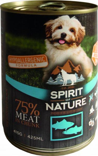 Spirit of Nature Dog konzerv Tonhallal és lazaccal (415g)