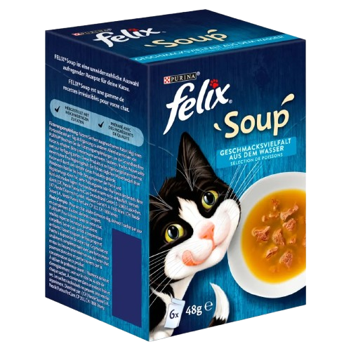 Felix Soup Halas válogatás alutasakos eledel, leves macskáknak 6 x 48g