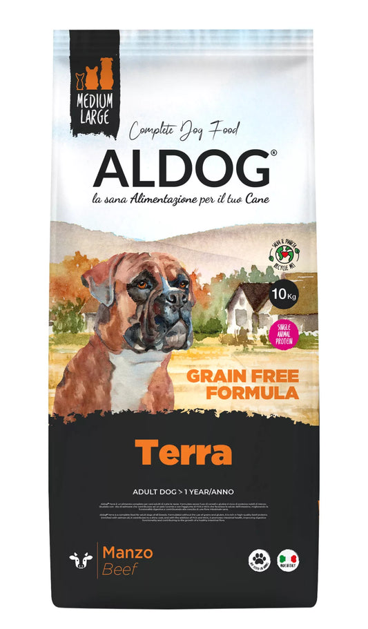 ALDOG TERRA (MARHA) HIPOALLERGÉN-GABONAMENTES-MONO PROTEIN KUTYATÁP MEDIUM 10 KG