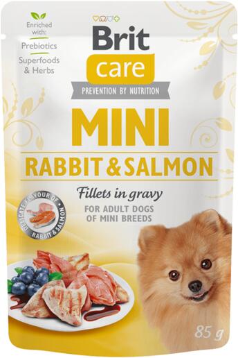 Brit Care Mini Rabbit&Salmon fillets in gravy 85g