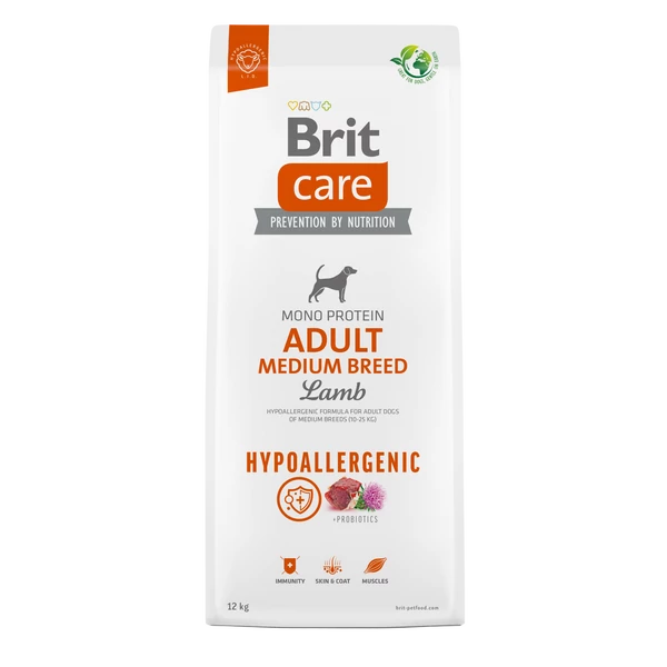 Brit Care Dog Hypoallergenic Lamb Adult Medium Breed 12 kg