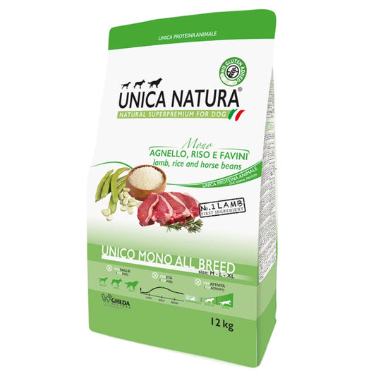 Unica Natura UNICO MONO ALL BREED 12kg (bárányhússal)