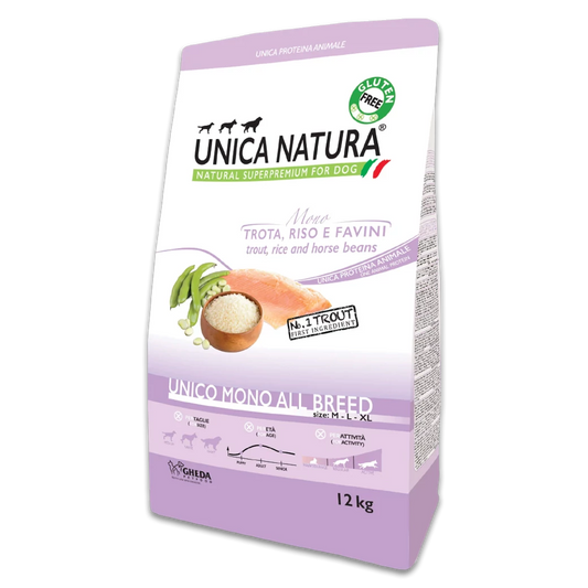 Unica Natura MONO PROTEIN 12kg - Pisztránggal