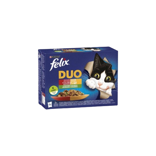 FELIX Fantastic Duo házias válogatás zöldséggel aszpikban nedves eledel felnőtt macskáknak 12x85g