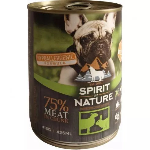 Spirit of Nature Dog konzerv Bárányhússal és nyúlhússal (415g)